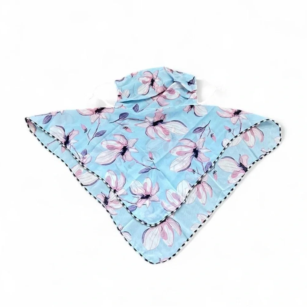 NWT Floral Blue and Pink face mask/Scarf